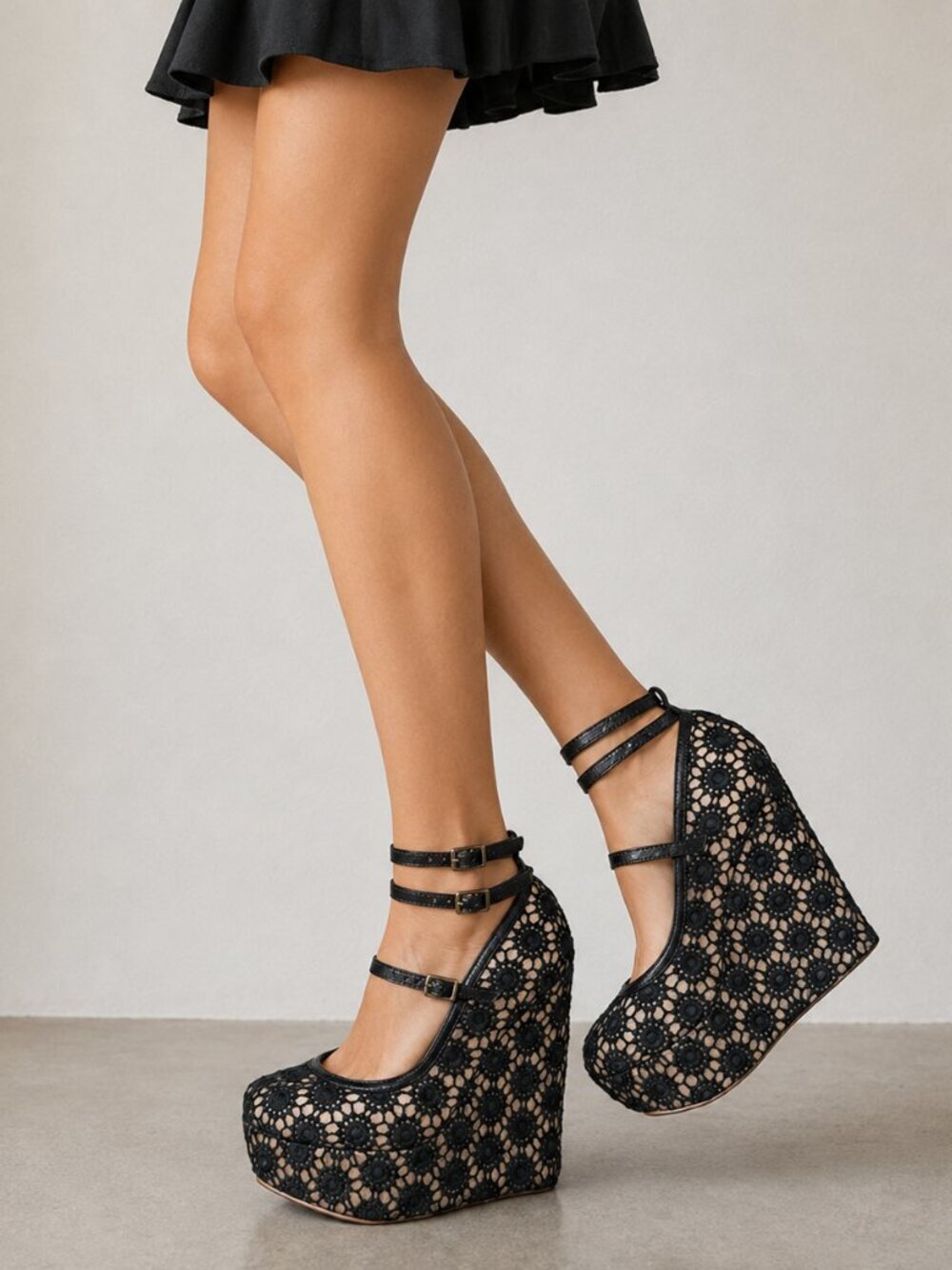 Faryl by Faryl Robin x Free People Cambridge Crochet Lace Wedges Size 8